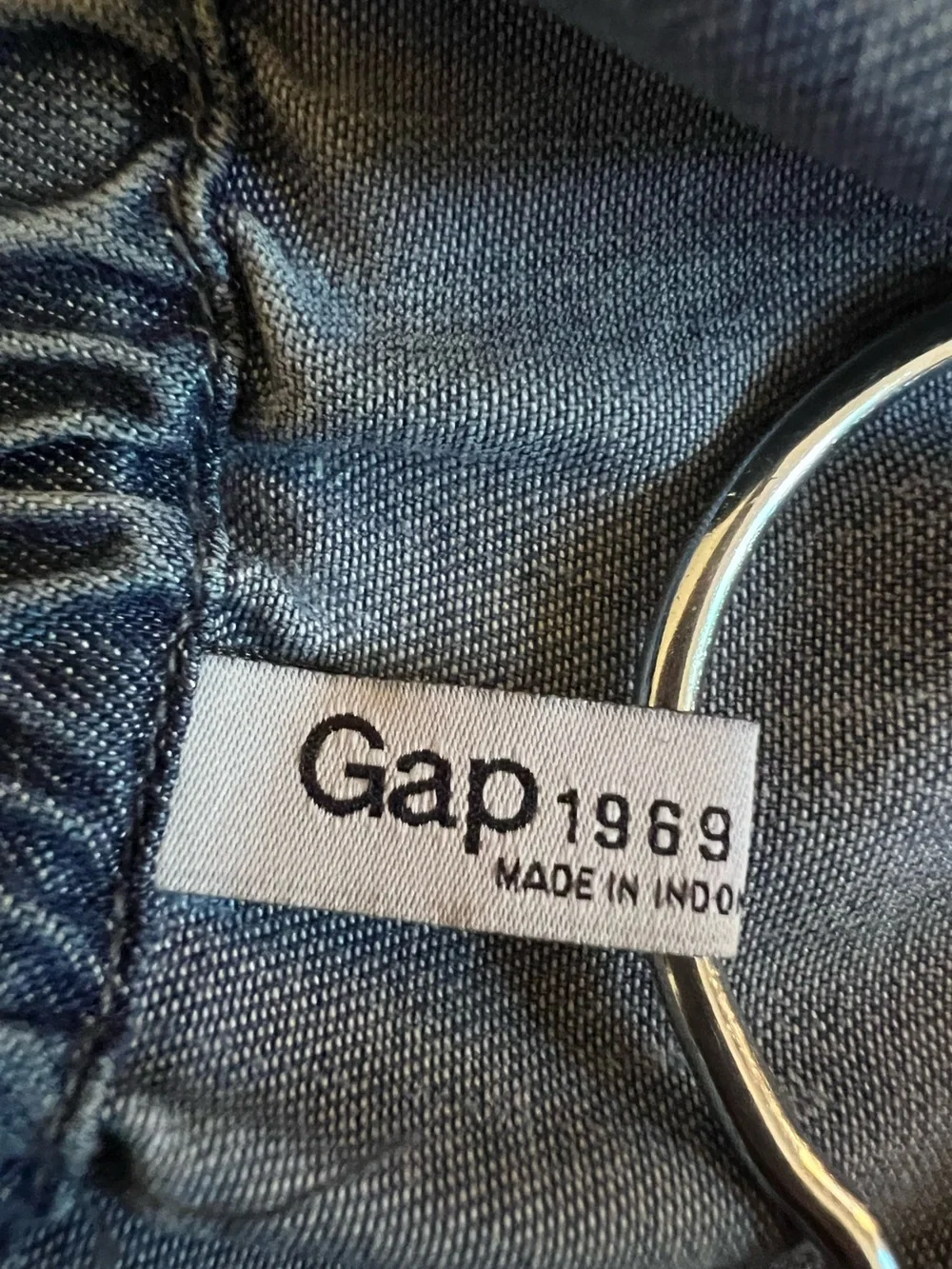 Gap Chambray Denim Romper Tencil Shorts Tie Waist Pockets Size Large - Picture 7 of 10